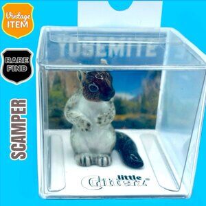 Little Critterz Miniature Porcelain Animal Figure Grey Squirrel Scamper. RARE!